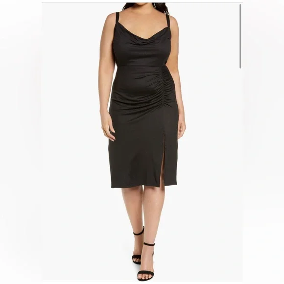 little black dress for curvy figure Final Sale Plus Size Spaghetti Strap Tiered Ruffle Mini Dress in Black –  Chic And Curvy